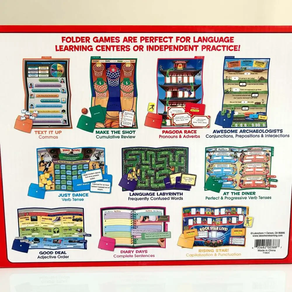 Lakeshore Grammar & Writing Elementary Folder Games Grades 4-5